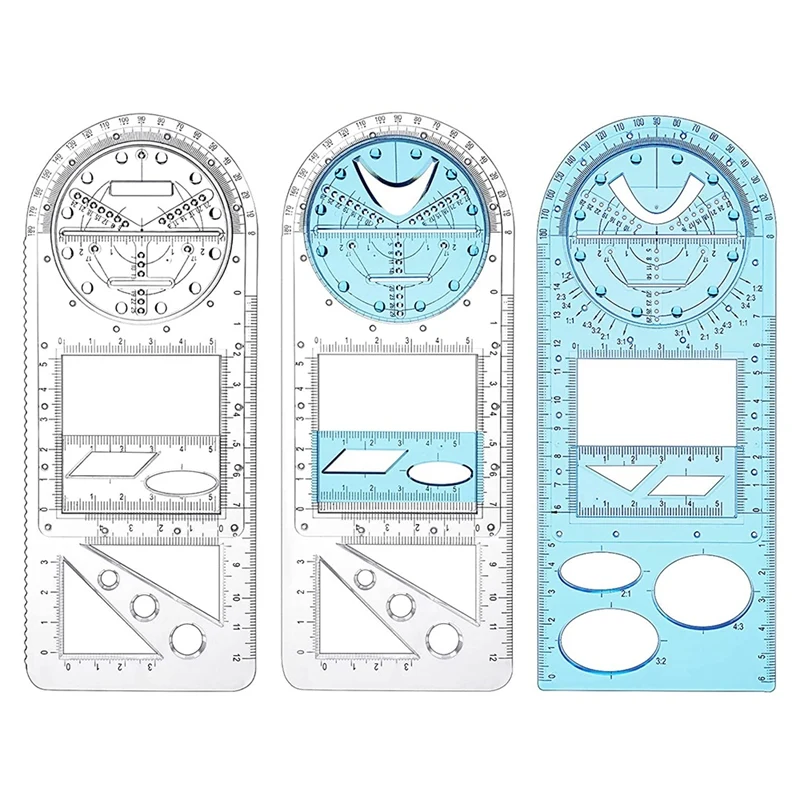 3 Pieces Multifunctional Geometric Ruler Sets Mathematics Drawing Rulers Template Measuring Draft Rulers
3 Pieces Multifunctional Geometric Ruler Sets Mathematics Drawing Rulers Template Measuring Draft Rulers