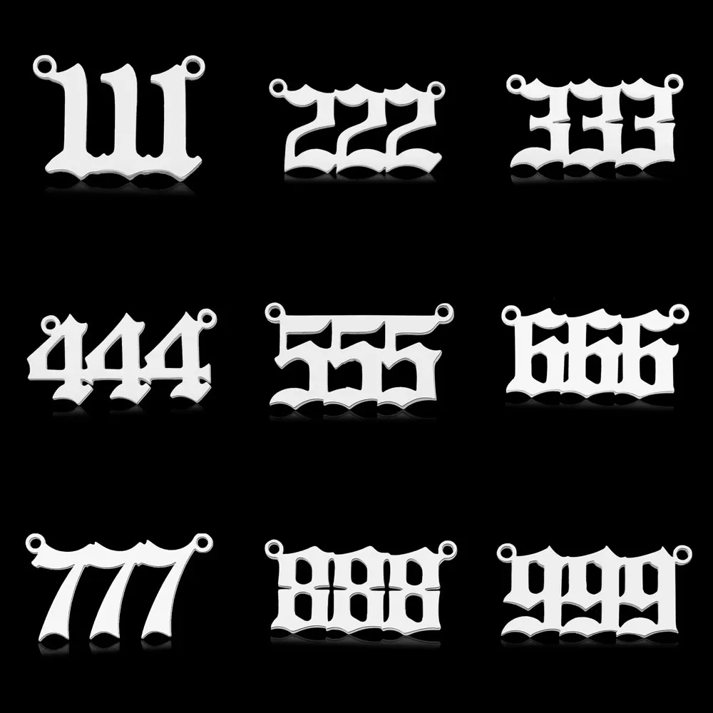 5pcs/lot 316 Stainless Steel Angel Number 111-999 DIY Connector for Necklace Making Wholesale 222 Jewelry Waterproof 
5pcs/lot 316 Stainless Steel Angel Number 111-999 DIY Connector for Necklace Making Wholesale 222 Jewelry Waterproof