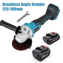 125/100mm Brushless Angle Grinder Variable 3-Speed Lithium-Ion Grinding Cutting Machine Polisher Power Tool For Makita Battery