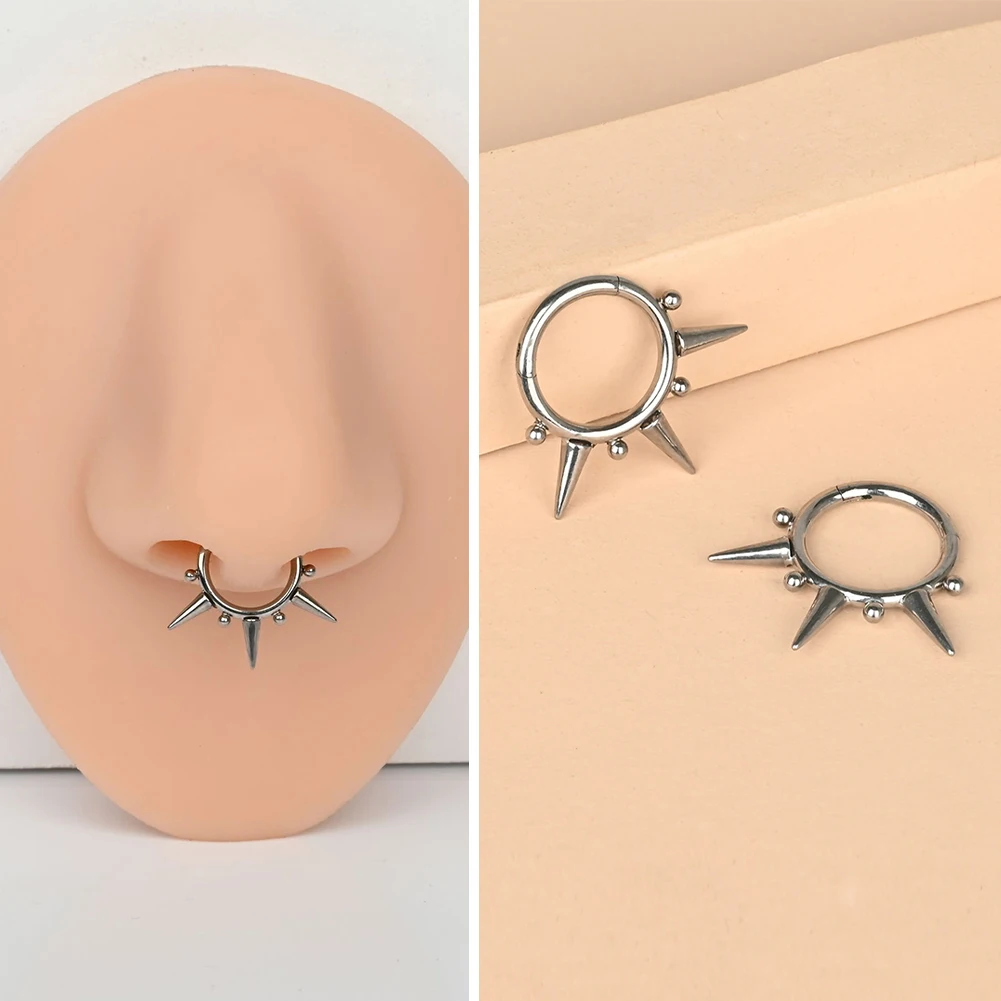 1PC Titanium Hinged Segment Septum Clicker Spiked Cone Hoop Ring Nose Labret Ear Tragus Helix Cartilage Daith Earrings
1PC Titanium Hinged Segment Septum Clicker Spiked Cone Hoop Ring Nose Labret Ear Tragus Helix Cartilage Daith Earrings
