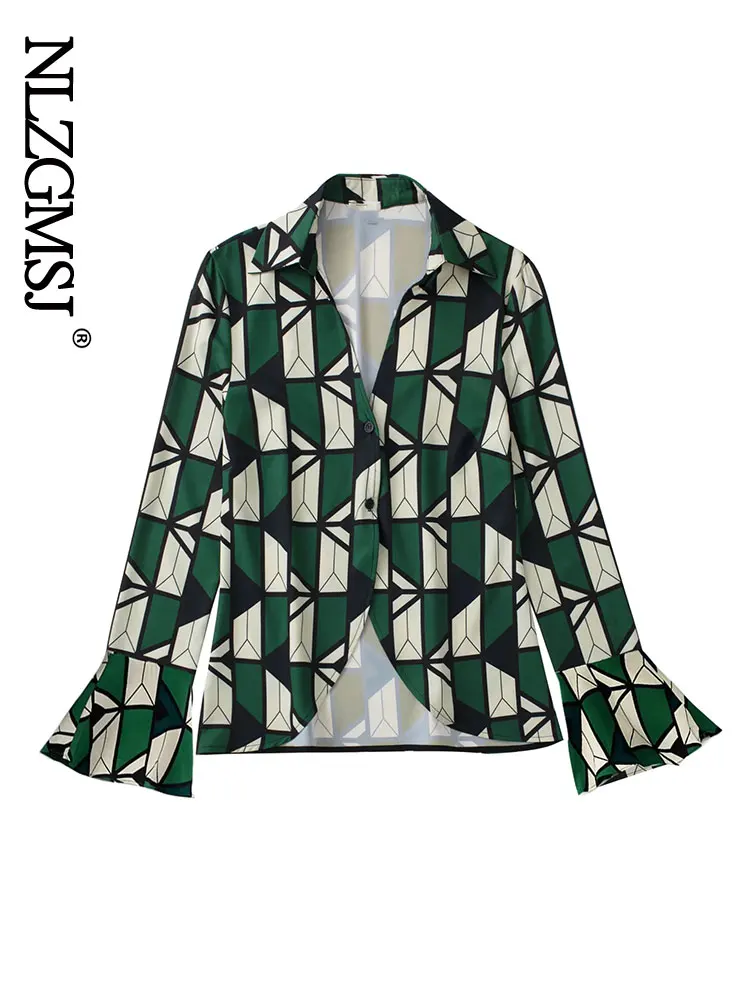Nlzgmsj 2022 Green Office Ladies Blouse Shirts Women Summer Fashion Geometric Print Elegant Female Chic Tops Outwear 202205
Nlzgmsj 2022 Green Office Ladies Blouse Shirts Women Summer Fashion Geometric Print Elegant Female Chic Tops Outwear 202205