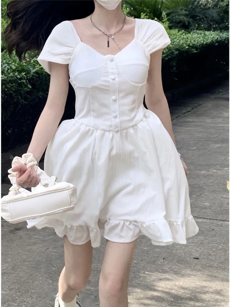 QWEEK White Fairy Dress Women Korean Wrap Ruffles Kawaii Lolita Elegant Mini Short Dresses 2022 Summer Sundress Vintage Kpop
QWEEK White Fairy Dress Women Korean Wrap Ruffles Kawaii Lolita Elegant Mini Short Dresses 2022 Summer Sundress Vintage Kpop