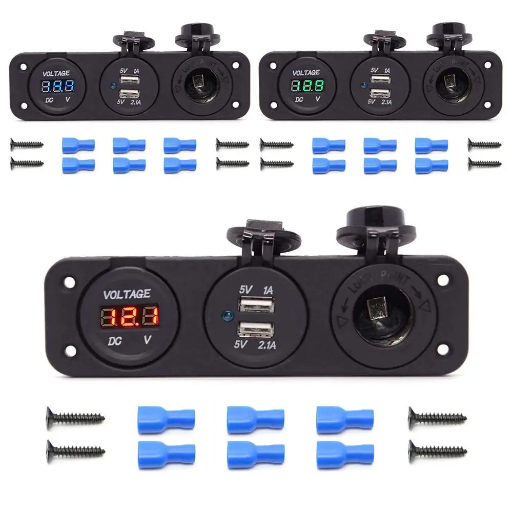 Car Dual USB Charger Mobile Phone Charging Stand Led Voltmeter 12V Outlet Socket Panel Jack Marine Universal
Car Dual USB Charger Mobile Phone Charging Stand Led Voltmeter 12V Outlet Socket Panel Jack Marine Universal