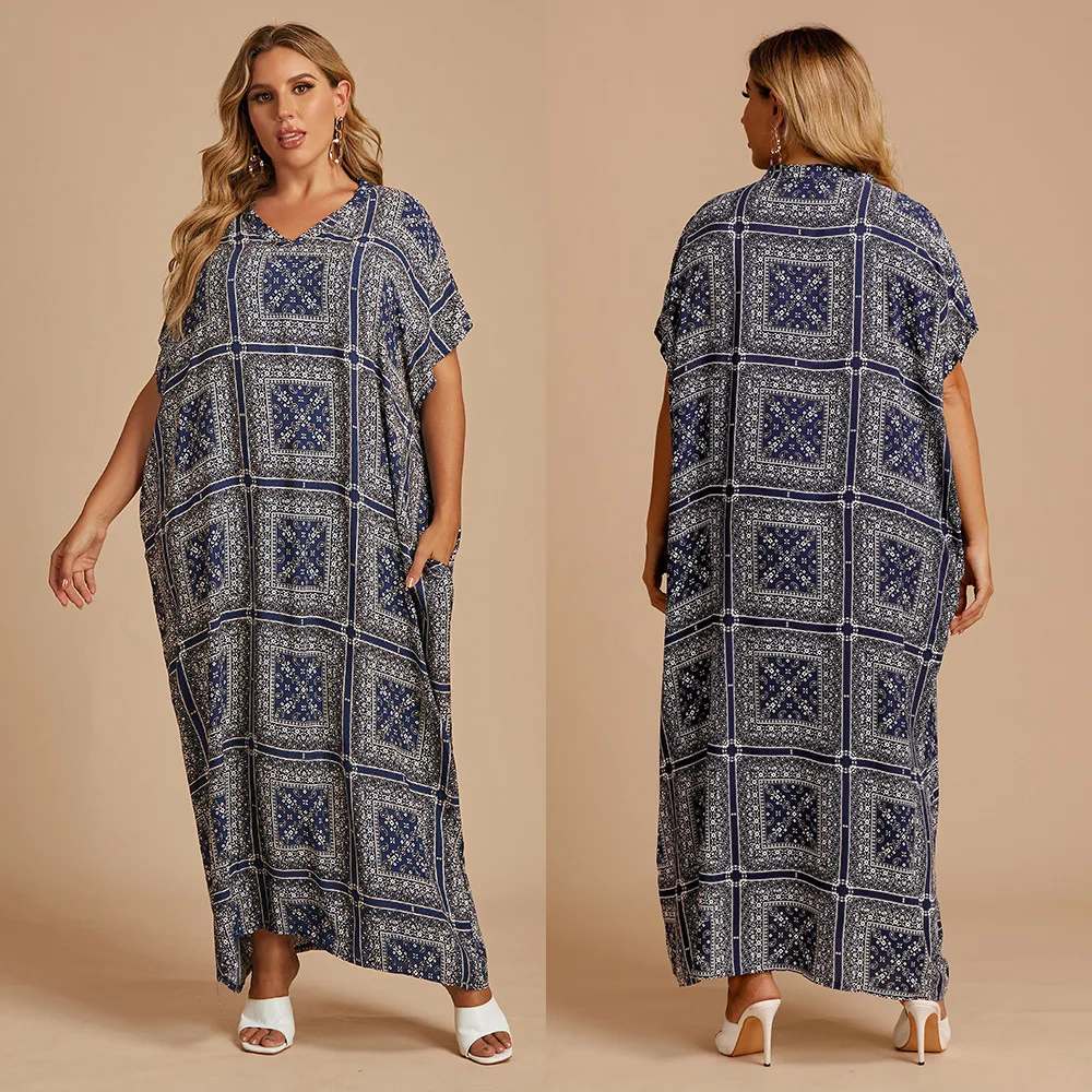 New European Clothing Muslim Fashion Muslim Dress Women V Neck Printing Spring and Summer Long Skirt Embroidery Fashion Ladies
New European Clothing Muslim Fashion Muslim Dress Women V Neck Printing Spring and Summer Long Skirt Embroidery Fashion Ladies