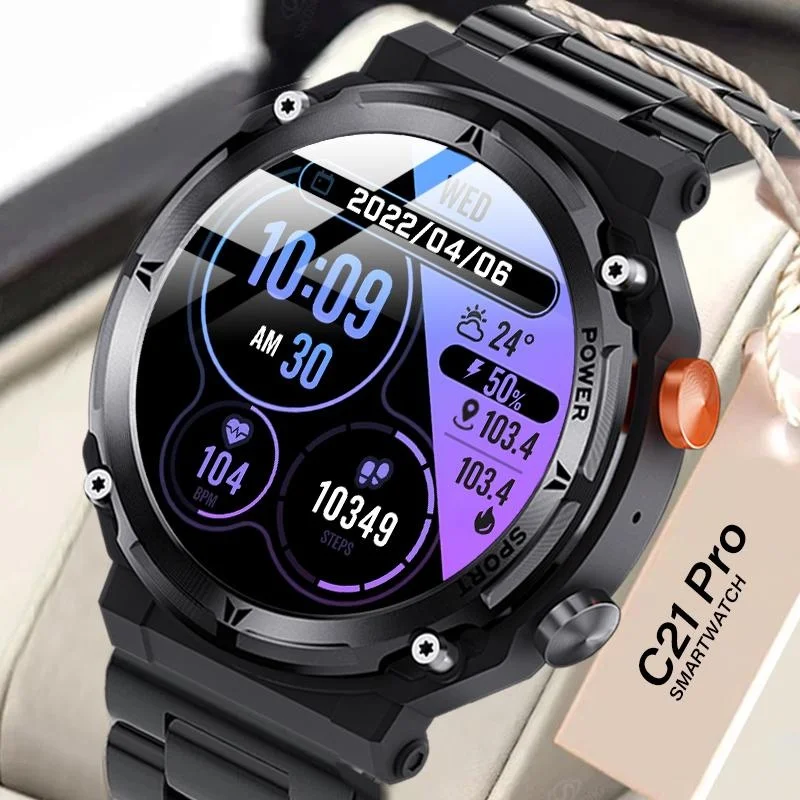

Smart Watch, Extra-Long Battery,Waterproof, Rugged Military Bluetooth 100+ Sports Modes Fitness Tracker for iPhone Android Phone
