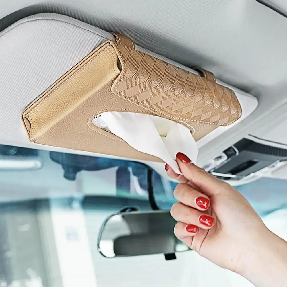 

Car Sun Visor Cards Holder Tissue Box Sunshade Auto Interior Automobile Seat Organizer Case Hanging-type Tissue Bag