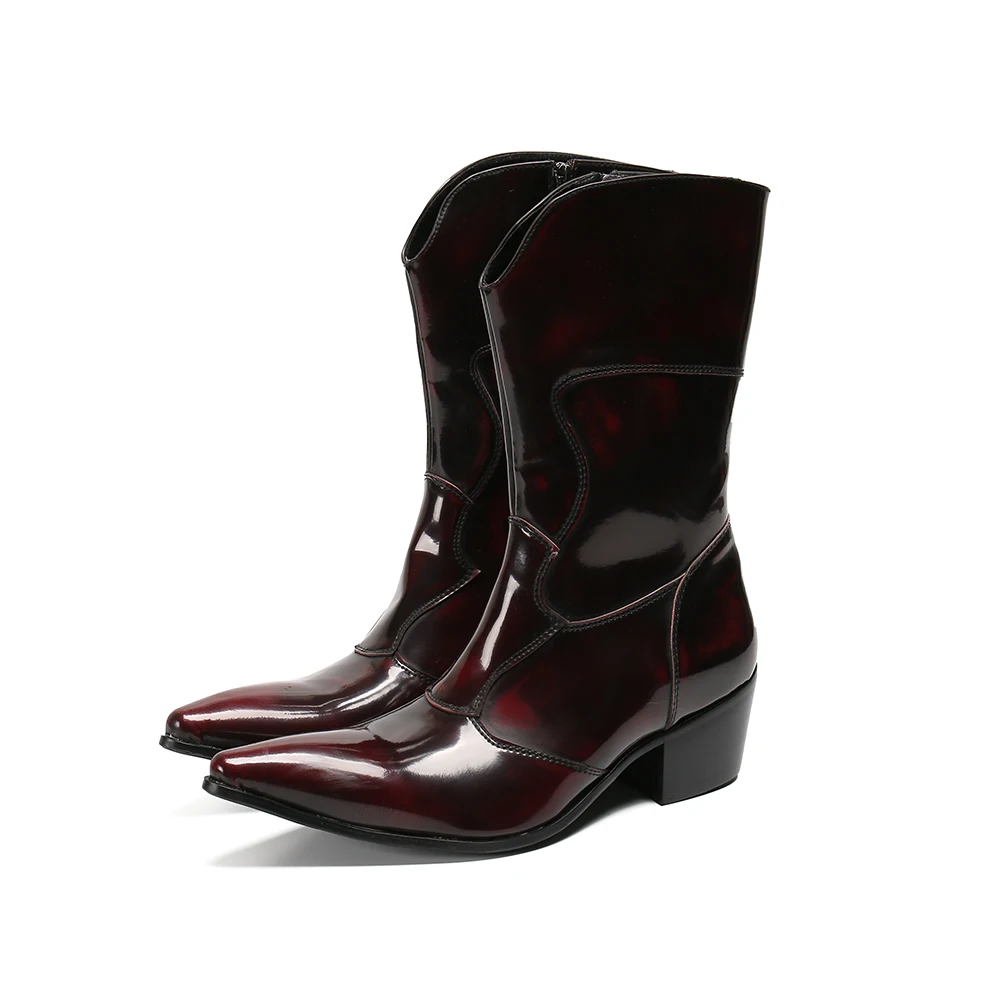 Italian Night Club Solid Color Party Boots Classic Zipper Pointed Toe Dress Boots Elegant Genuine Leather Man Long Boots
Italian Night Club Solid Color Party Boots Classic Zipper Pointed Toe Dress Boots Elegant Genuine Leather Man Long Boots