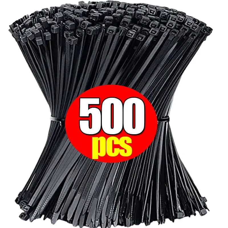 

100/500Pcs Self-locking Nylon Cable Ties Plastic Cord Cable Zip Tie Fixing Straps Fastening Loop Wraps Home Office Wire Ties Set