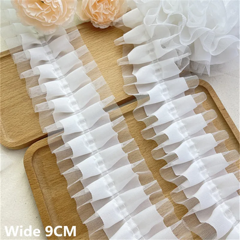 9CM Wide Double Layers White Chiffon Tulle Mesh 3d Pleated Ruffle Lace Fabirc Trim Ribbon Hair Dolls Clothes DIY Sewing Decor
9CM Wide Double Layers White Chiffon Tulle Mesh 3d Pleated Ruffle Lace Fabirc Trim Ribbon Hair Dolls Clothes DIY Sewing Decor