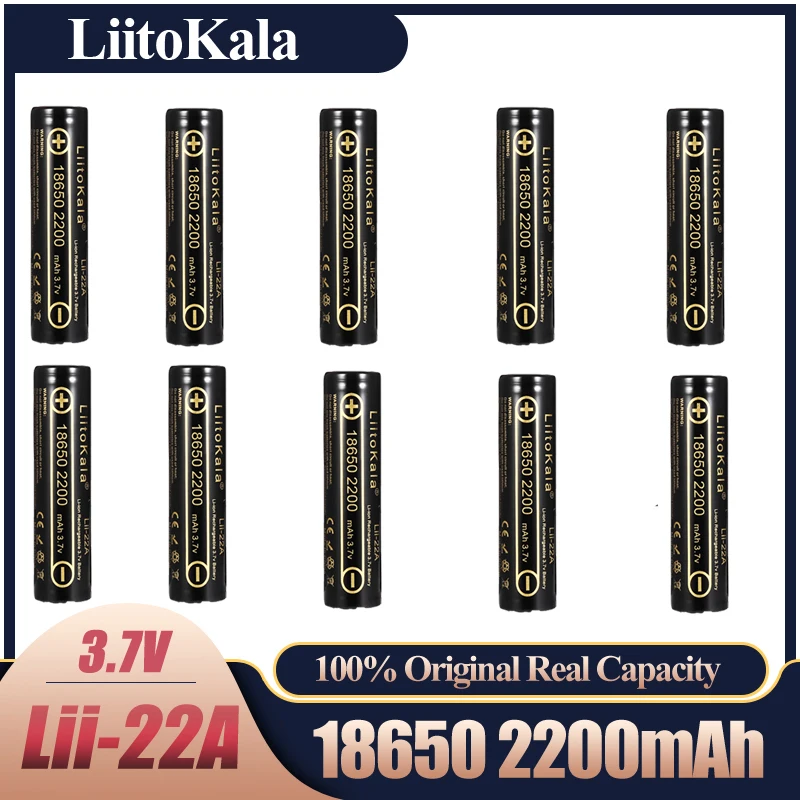 Liitokala 1-10pcs 100% Original1 3.7v 2200mah 18650 Lithium Rechargeable Battery For Flashlight Batteries For 2200mah Battery
Liitokala 1-10pcs 100% Original1 3.7v 2200mah 18650 Lithium Rechargeable Battery For Flashlight Batteries For 2200mah Battery