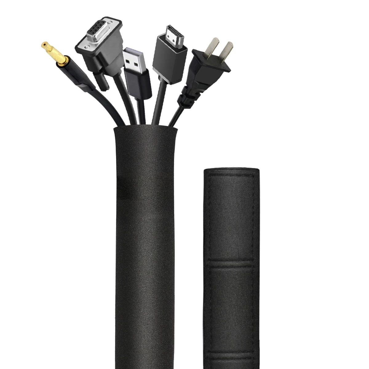 Cable Management Sleeve 78" Flexible Neoprene Adjustable Cord Sleeves Wrap Cover Wire Hider Con Cable
Cable Management Sleeve 78" Flexible Neoprene Adjustable Cord Sleeves Wrap Cover Wire Hider Con Cable