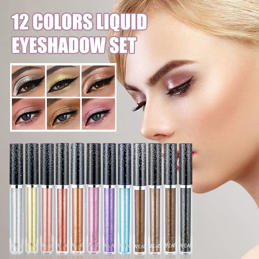 12Pcs Glitter Liquid Eyeshadow Set Sparkling Pearlescent Eye Shadow Waterproof Long Lasting Eyeliner Eye Makeup Set For Women
12Pcs Glitter Liquid Eyeshadow Set Sparkling Pearlescent Eye Shadow Waterproof Long Lasting Eyeliner Eye Makeup Set For Women