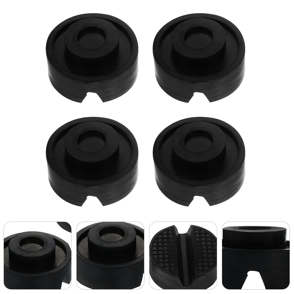 

4pcs Practical Frame Rail Adapters Sturdy Jack Disk Slotted Frame Protectors (Black)