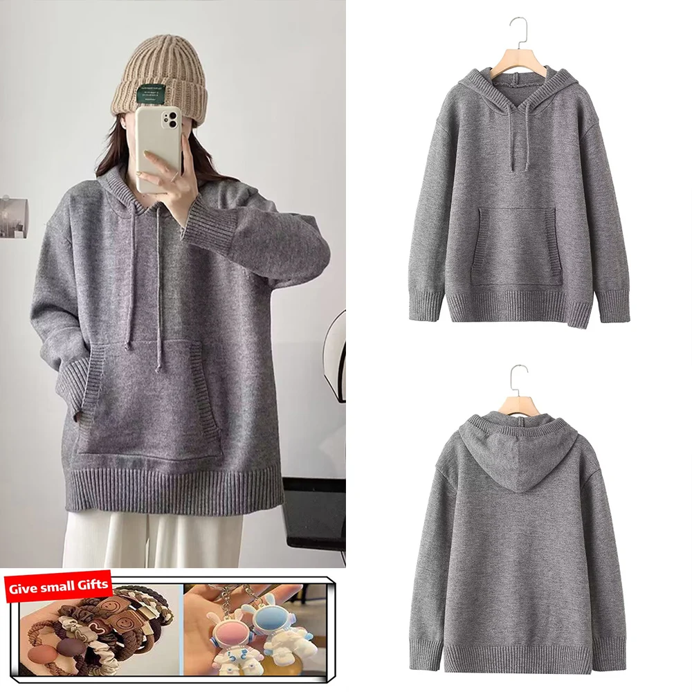 Autumn new women's European and American style women's hooded loose knitted sweatshirt
Autumn new women's European and American style women's hooded loose knitted sweatshirt