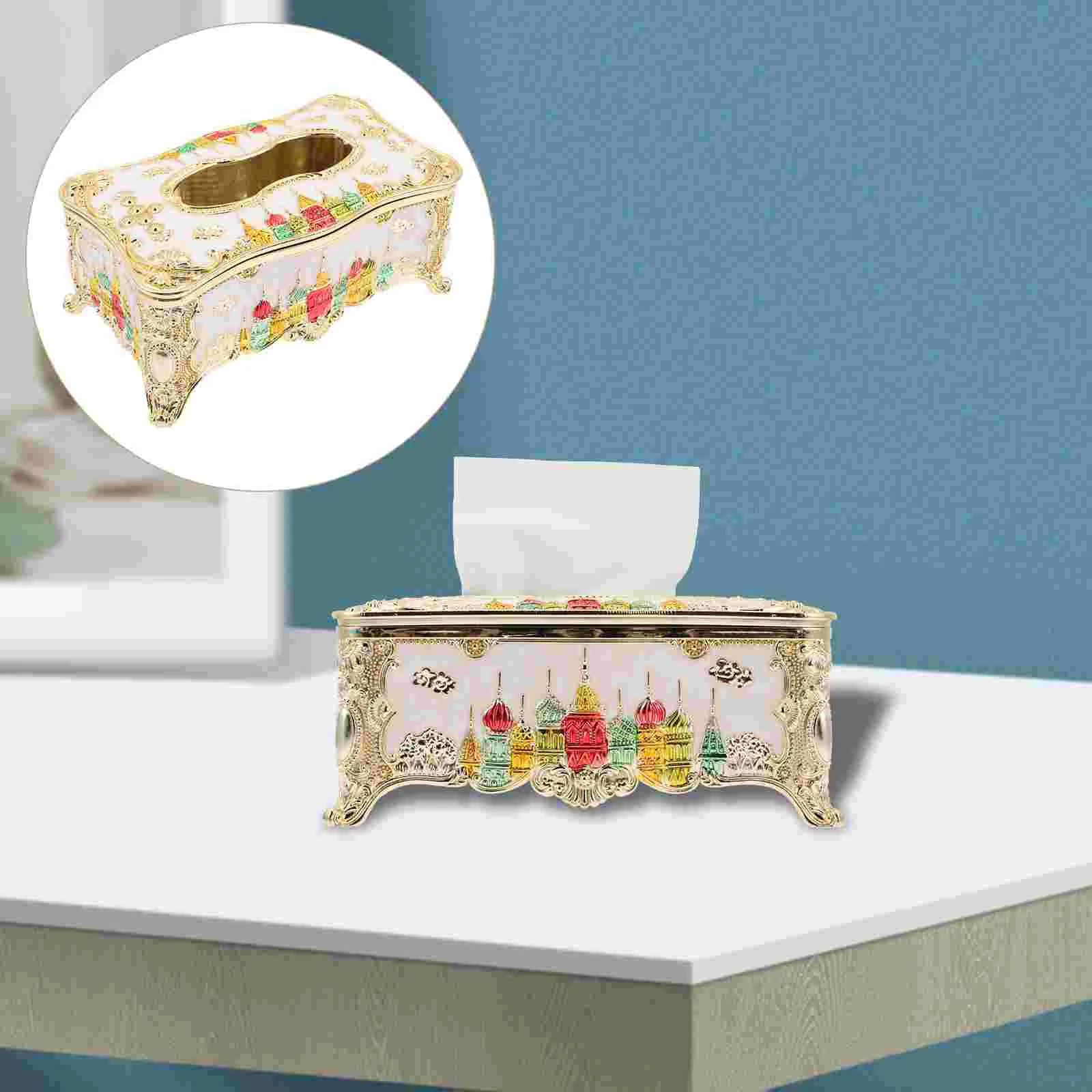 Exquisite Tissue Storage Case Portable Napkin Box European Style Tissue Organizer
Exquisite Tissue Storage Case Portable Napkin Box European Style Tissue Organizer