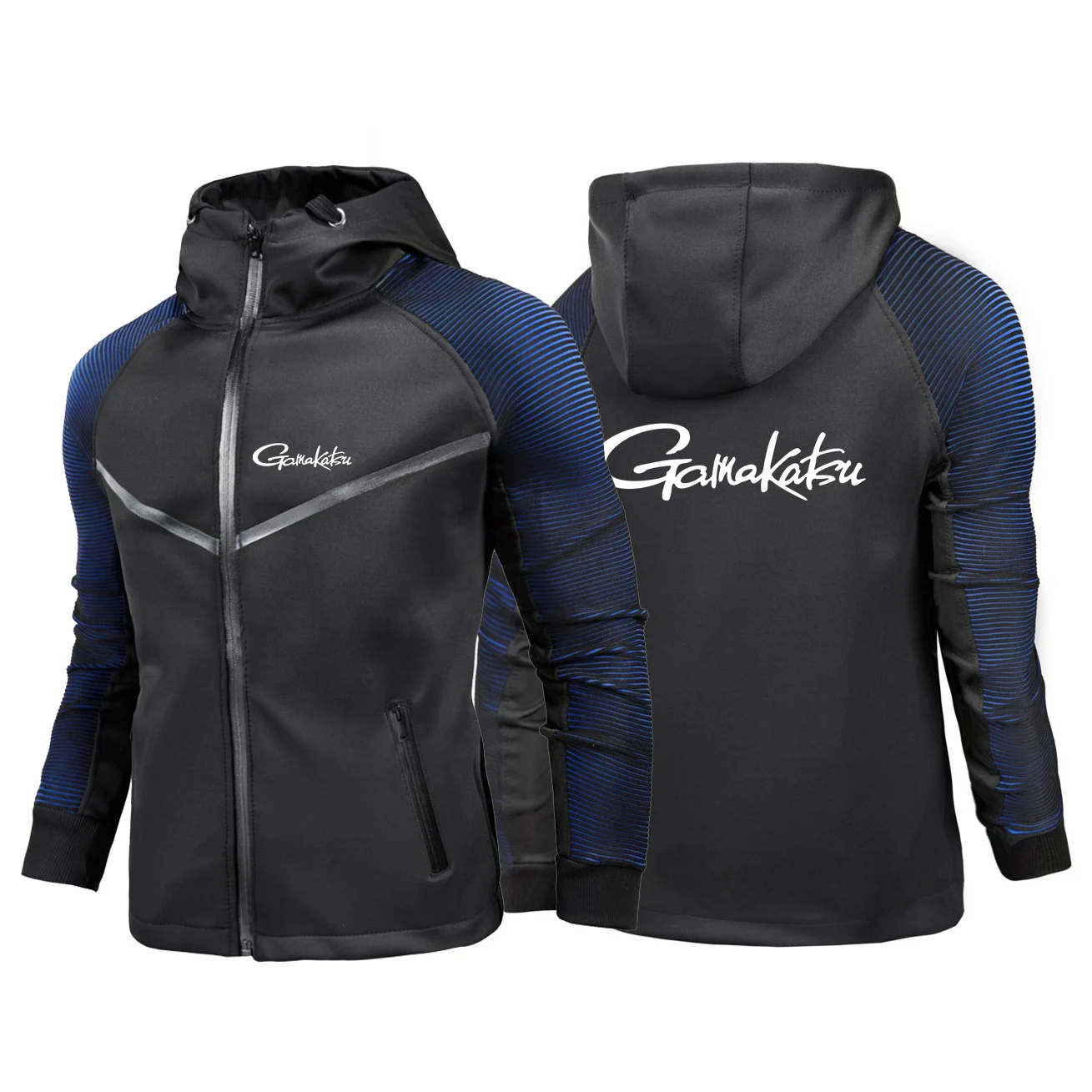 

2023 Men's New Gamakatsu Fishing Logo Print Comfortable Jacket Sweatshirts Casual Hip Hop Racing Suits Zipper Gradient Color Top