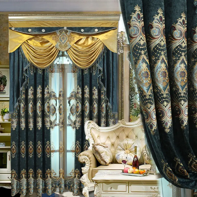 Blackout Curtains Dark Green Vintage Curtains Yellow Valance Matching Sheer Embroidered Shading Curtains Elegant for Living Room
Blackout Curtains Dark Green Vintage Curtains Yellow Valance Matching Sheer Embroidered Shading Curtains Elegant for Living Room