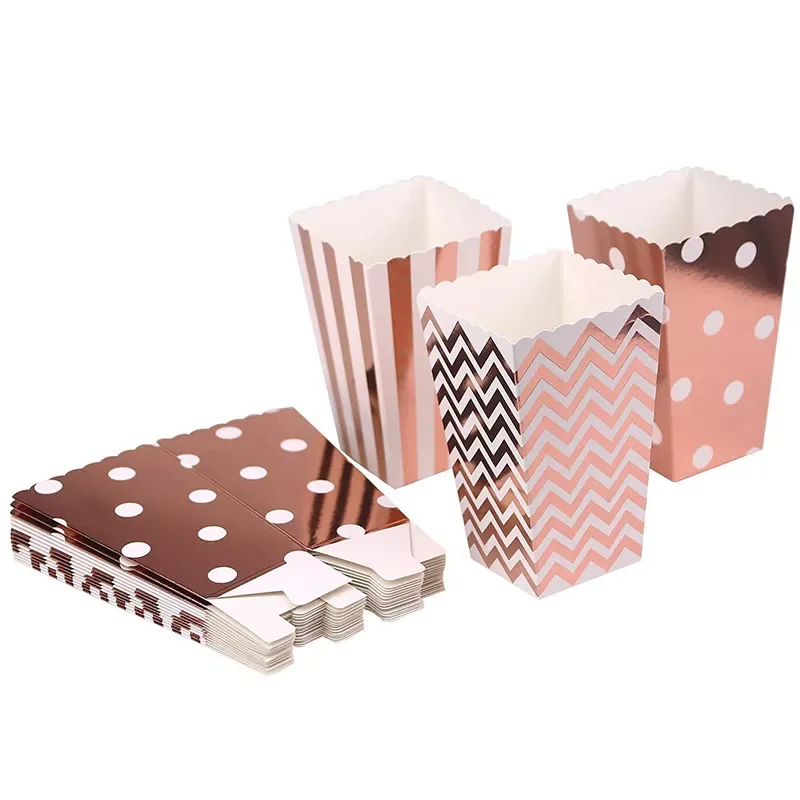 Rose Gold Paper Popcorn Party Popcorn Boxes Gold Silver Pop Corn Candy/Sanck Boxes Wedding Birthday Movie Party Tableware
Rose Gold Paper Popcorn Party Popcorn Boxes Gold Silver Pop Corn Candy/Sanck Boxes Wedding Birthday Movie Party Tableware