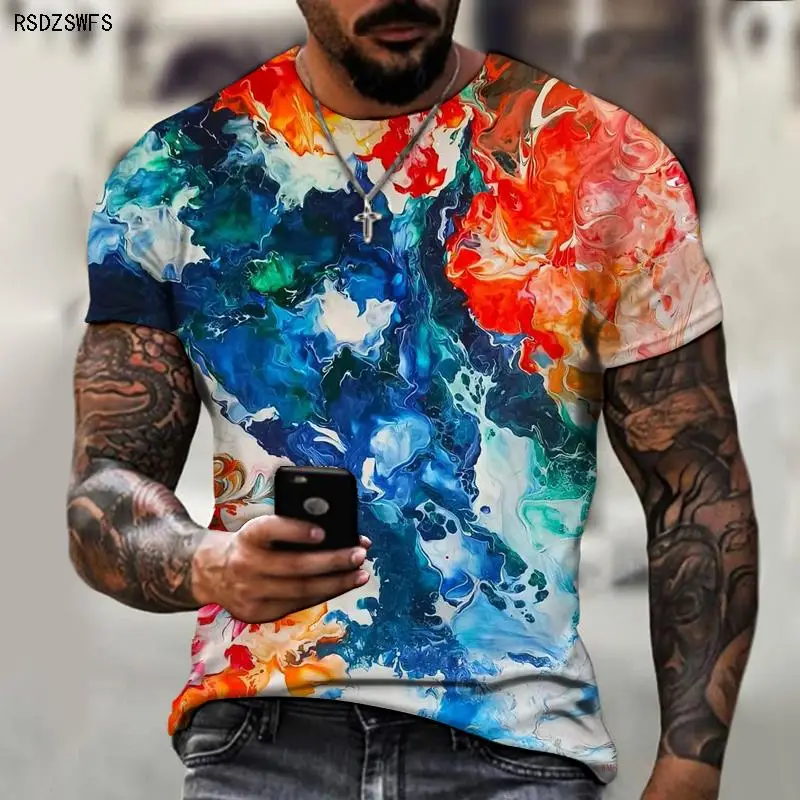 Oversized men's T-shirt O-neck short-sleeved 3d printing color retro quick-drying simple fashion youth popular shirt 2021 summer
Oversized men's T-shirt O-neck short-sleeved 3d printing color retro quick-drying simple fashion youth popular shirt 2021 summer