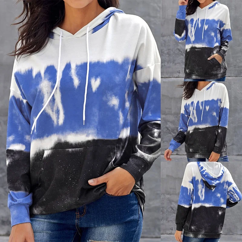 Women's Long Sleeve Hoodie Top Casual Loose Tie Dye Printed Drawstring Pullover Sweatshirt With Pocket
Women's Long Sleeve Hoodie Top Casual Loose Tie Dye Printed Drawstring Pullover Sweatshirt With Pocket