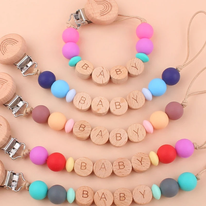 Baby Cartoon Rainbow Silicone Beads Pacifier Chain Beech Wooden Clip Newborn Nipple Dummy Clip Holder Teething Soother
Baby Cartoon Rainbow Silicone Beads Pacifier Chain Beech Wooden Clip Newborn Nipple Dummy Clip Holder Teething Soother