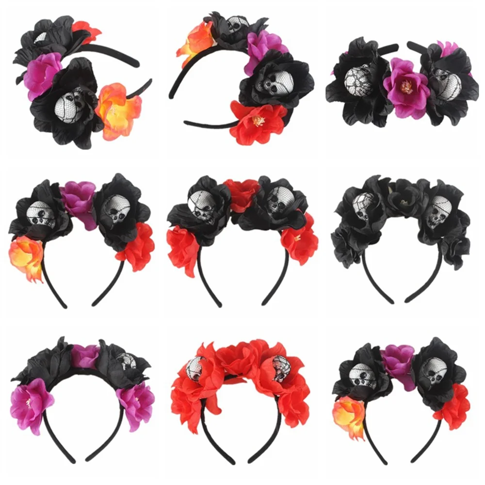 Halloween Headband Ladies Girls Day Of The Dead Rose Flowers Foam Skull Horror Headdress Floral Hair Band Party Cosplay Hair Acc
Halloween Headband Ladies Girls Day Of The Dead Rose Flowers Foam Skull Horror Headdress Floral Hair Band Party Cosplay Hair Acc