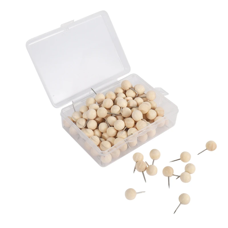130Pcs Round Wood Decorative Push Pins, Wood Head And Steel Needle Point Thumb Tacks For Photos, Maps And Cork Boards
130Pcs Round Wood Decorative Push Pins, Wood Head And Steel Needle Point Thumb Tacks For Photos, Maps And Cork Boards