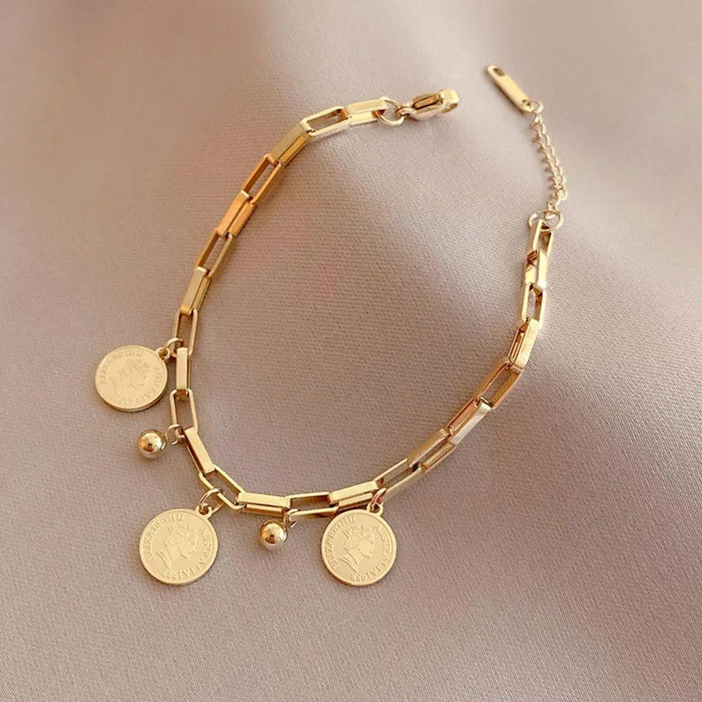 Steel Layered Golden Pendant Bracelet For Women Retro Punk Gothic Portrait Coin Pearl Bracelet Jewelry 18k P8s3
Steel Layered Golden Pendant Bracelet For Women Retro Punk Gothic Portrait Coin Pearl Bracelet Jewelry 18k P8s3