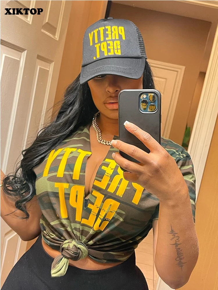 XIKTOP Printed Camouflage T-Shirts Women 2022 Sexy Slit Y2K Clothes Fashion Slim Shirts Casual Streetwear Hipster Basic Tops
XIKTOP Printed Camouflage T-Shirts Women 2022 Sexy Slit Y2K Clothes Fashion Slim Shirts Casual Streetwear Hipster Basic Tops