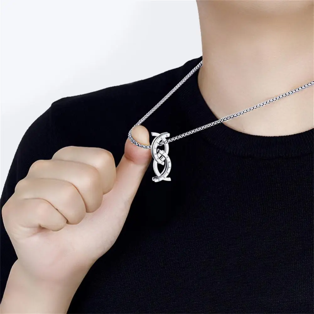 Deformable Kissing Fish Ring Pendant Necklaces Titanium Steel Niche Design Forever Ring Neckalce Jewelry Wedding Gifts
Deformable Kissing Fish Ring Pendant Necklaces Titanium Steel Niche Design Forever Ring Neckalce Jewelry Wedding Gifts