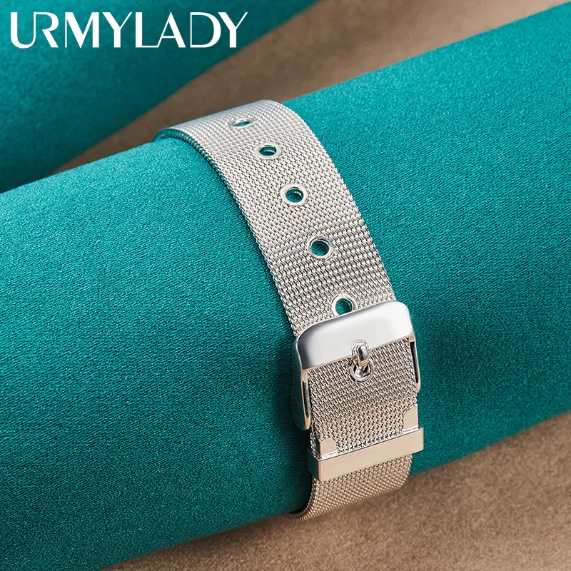 URMYLADY 925 Sterling Silver Watchband Bracelet Bangles For Women Men Wedding Party Fashion Charm Jewelry
URMYLADY 925 Sterling Silver Watchband Bracelet Bangles For Women Men Wedding Party Fashion Charm Jewelry