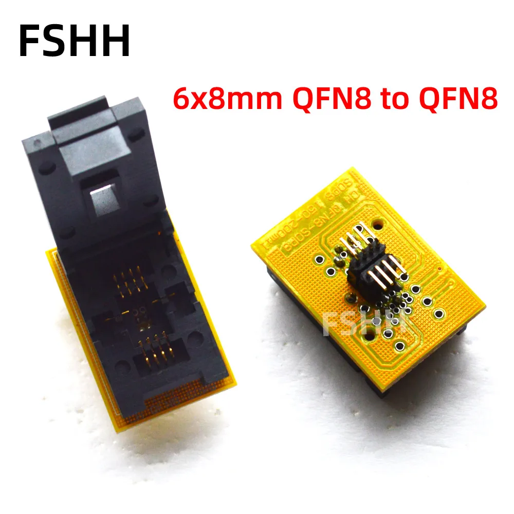 1 шт. 6 мм x 8 мм MLF8 QFN8 к DFN8 QFN8 тестовый разъем 5 мм x 6 мм DFN8 WSON8 MLF8 к шагу разъема QFN8 = 1,27 мм 
1 шт. 6 мм x 8 мм MLF8 QFN8 к DFN8 QFN8 тестовый разъем 5 мм x 6 мм DFN8 WSON8 MLF8 к шагу разъема QFN8 = 1,27 мм