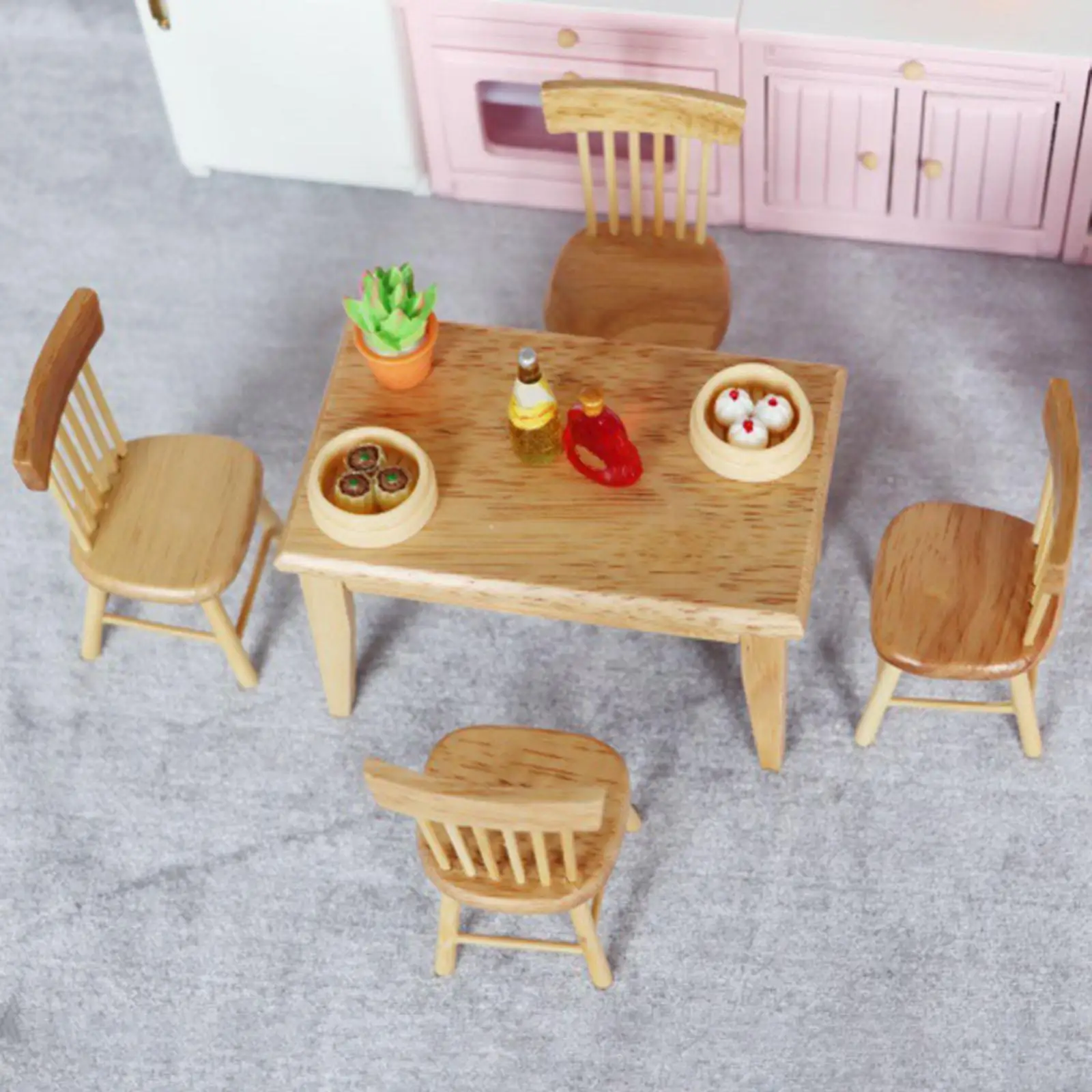 1:12 Dollhouse Dining Table Set Miniature Furniture for Kitchen Decoration Kids Gifts Doll Accessories Life Scene Pretend Play
1:12 Dollhouse Dining Table Set Miniature Furniture for Kitchen Decoration Kids Gifts Doll Accessories Life Scene Pretend Play