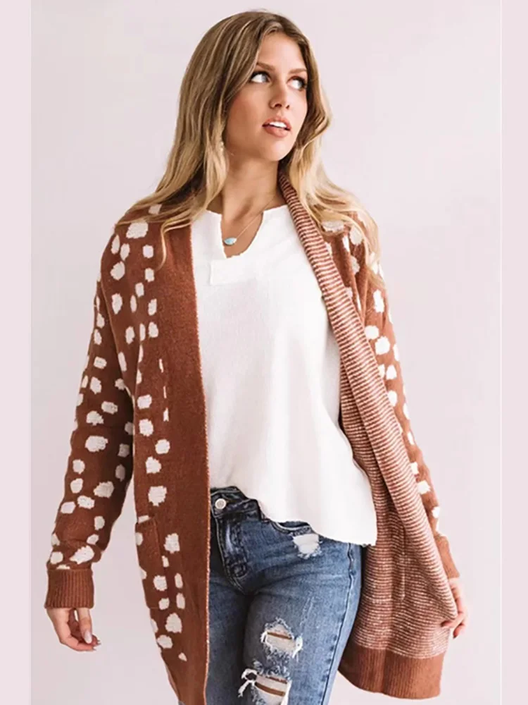 Autumn Elegant High Street Cardigan For Women Leopord Cardigans Women Knitted Halter Jackets V-Neck Sexy Sweaters and Cardigans
Autumn Elegant High Street Cardigan For Women Leopord Cardigans Women Knitted Halter Jackets V-Neck Sexy Sweaters and Cardigans