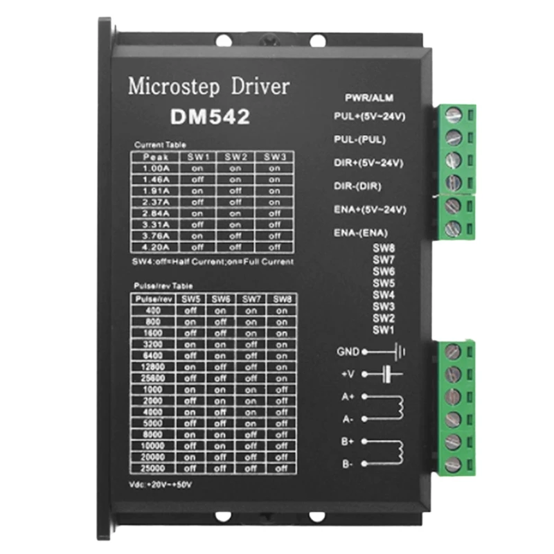 Stepper Motor Driver, DM542 Stepper Motor Driver Dsp Digital Driver Board For Nema 17, Nema 23 ,Etc
Stepper Motor Driver, DM542 Stepper Motor Driver Dsp Digital Driver Board For Nema 17, Nema 23 ,Etc
