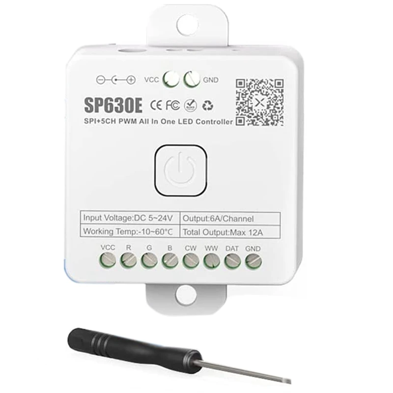 1 PCS SP630E Bluetooh LED Controller White Plastic Support PWM Monochrome CCT RGB RGBW RGBCCT Or SPI TTL IC Chip LED Strip
1 PCS SP630E Bluetooh LED Controller White Plastic Support PWM Monochrome CCT RGB RGBW RGBCCT Or SPI TTL IC Chip LED Strip