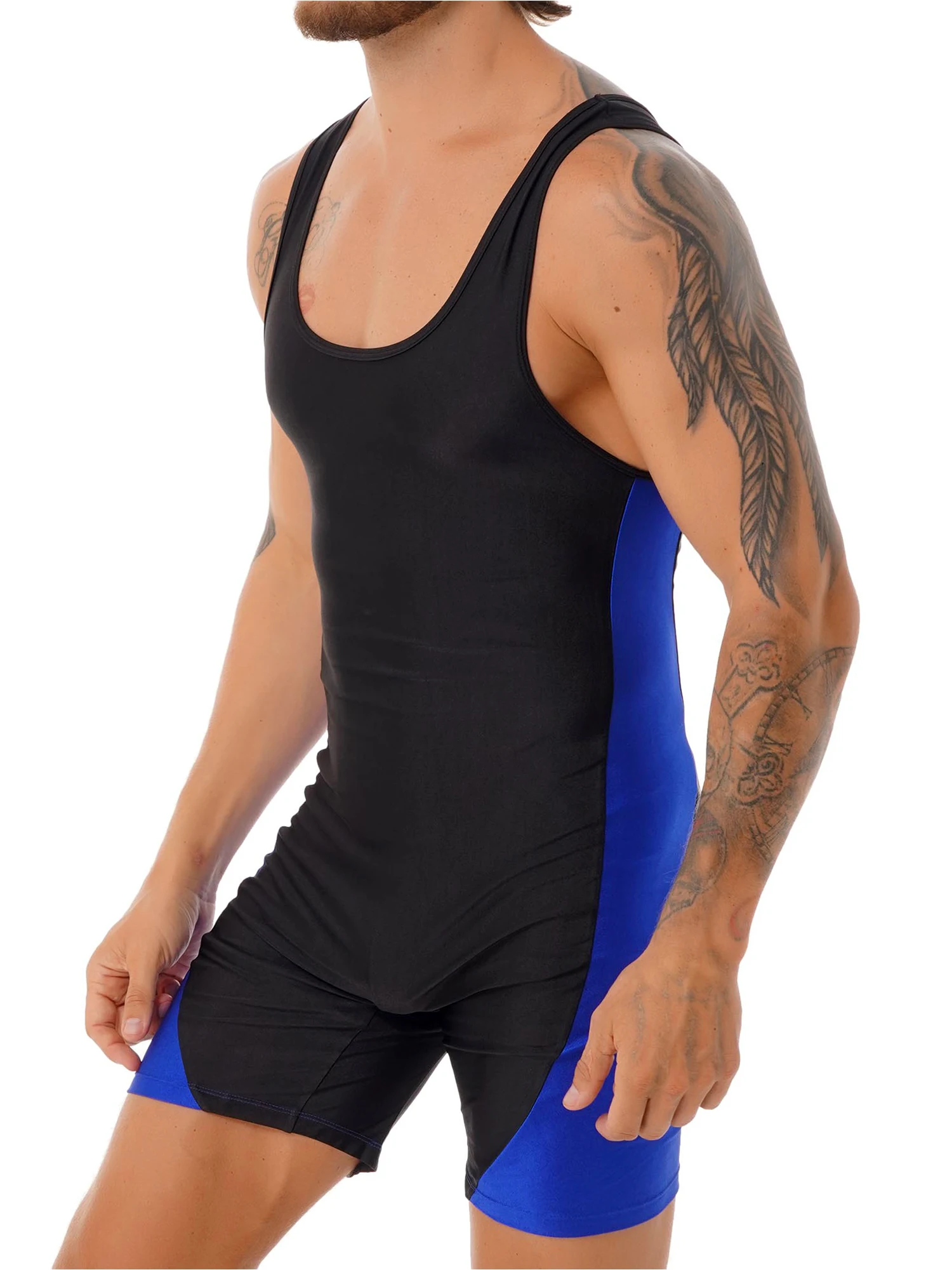 Mens Gymnastic Leotard Body Shapers One-piece U Neck Sleeveless Cycling Fitness Colorblock Patchwork Jumpsuit Sport Bodysuit
Mens Gymnastic Leotard Body Shapers One-piece U Neck Sleeveless Cycling Fitness Colorblock Patchwork Jumpsuit Sport Bodysuit