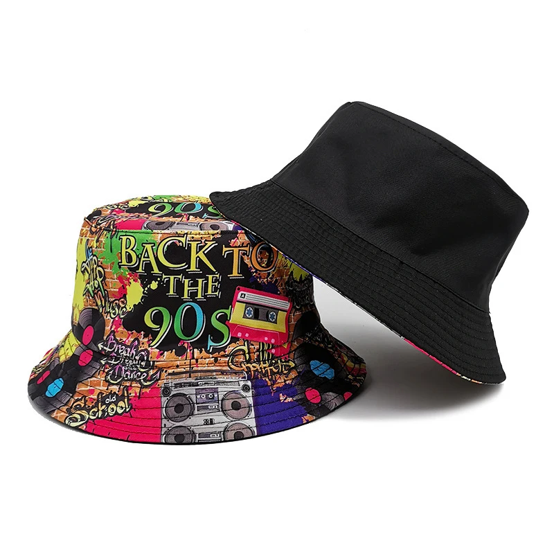 Funny Retro 80s 90'S Memphis Style Design Bucket Hat Summer Unisex Reversible Print Hats Magnetic Tape Pattern Sun-proof Caps
Funny Retro 80s 90'S Memphis Style Design Bucket Hat Summer Unisex Reversible Print Hats Magnetic Tape Pattern Sun-proof Caps