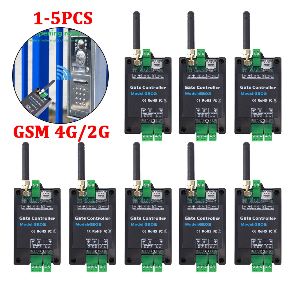 1-5pcs GSM 4G/2G Remote Controller G202 SMS Single Relay Switch For Sliding Swing Garage Gate Door Opener ( Replace RTU5024 )
1-5pcs GSM 4G/2G Remote Controller G202 SMS Single Relay Switch For Sliding Swing Garage Gate Door Opener ( Replace RTU5024 )