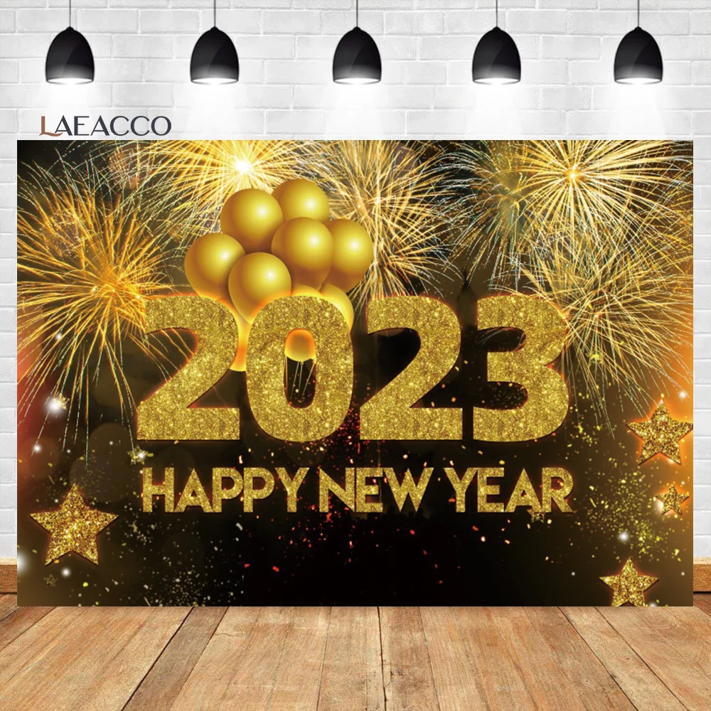 Laeacco Happy 2023 New Year Backdrop Gold Glitter Fireworks Balloons Kids Adults Family Party Portrait Photography Background
Laeacco Happy 2023 New Year Backdrop Gold Glitter Fireworks Balloons Kids Adults Family Party Portrait Photography Background