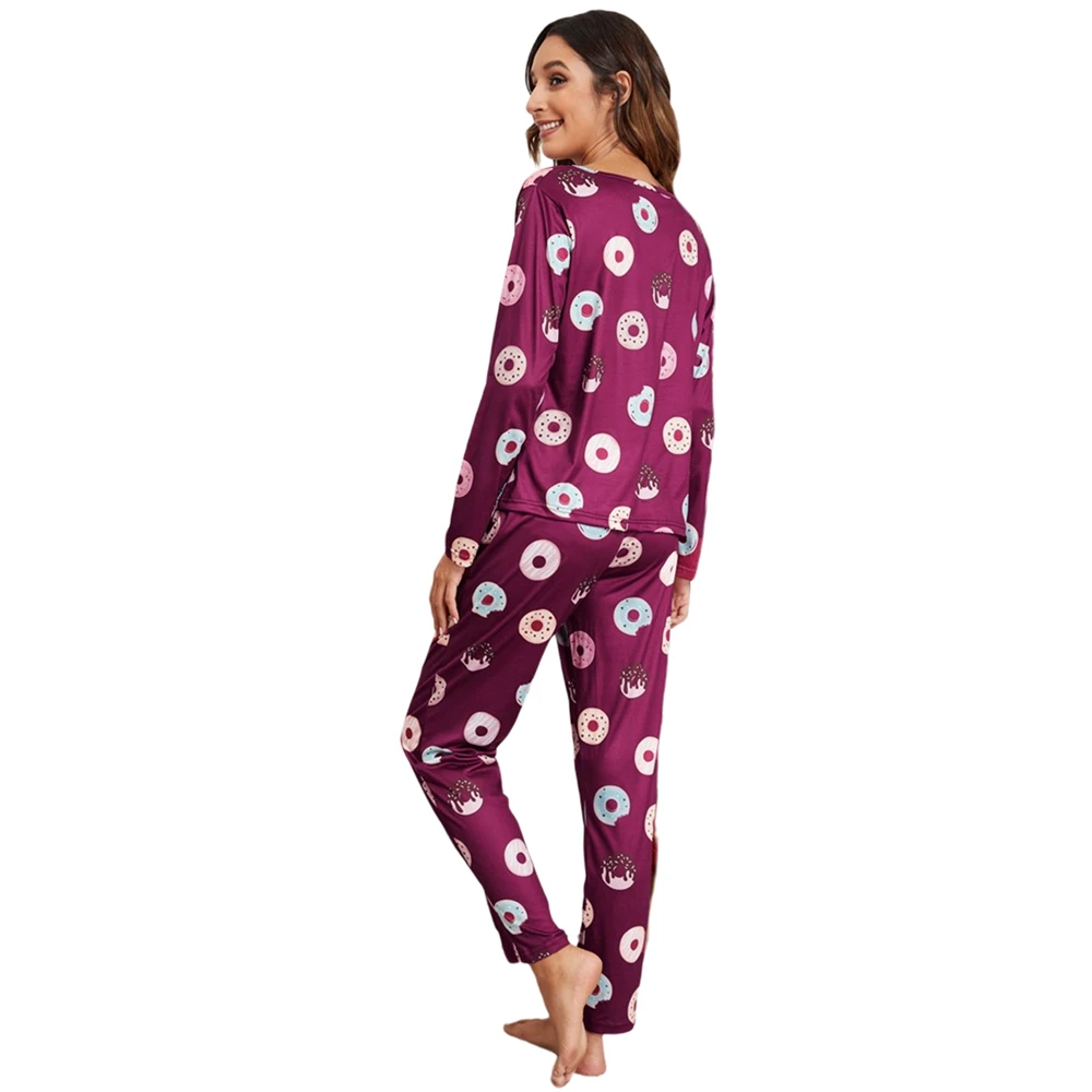 Женский пижамный комплект, Классический Топ с длинным рукавом и свободные длинные брюки, милый мультяшный пончик с принтом, топ, футболка, в...
Женский пижамный комплект, Классический Топ с длинным рукавом и свободные длинные брюки, милый мультяшный пончик с принтом, топ, футболка, в...