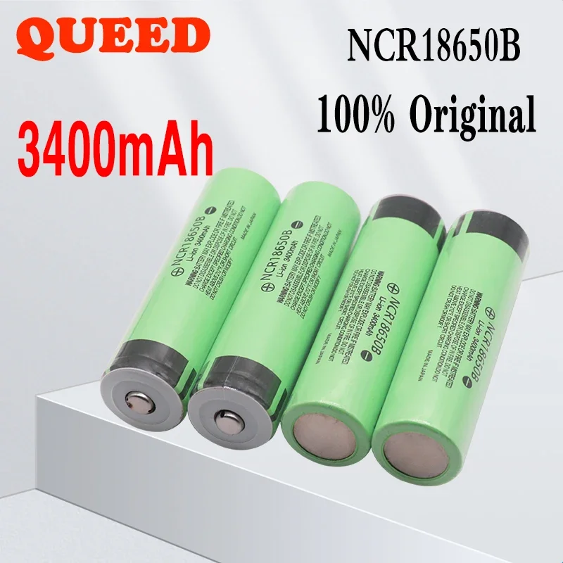 

100% New Original NCR18650B 3.7 v 3400 mah 18650 Lithium Rechargeable Battery For Flashlight batteries (NO PCB)