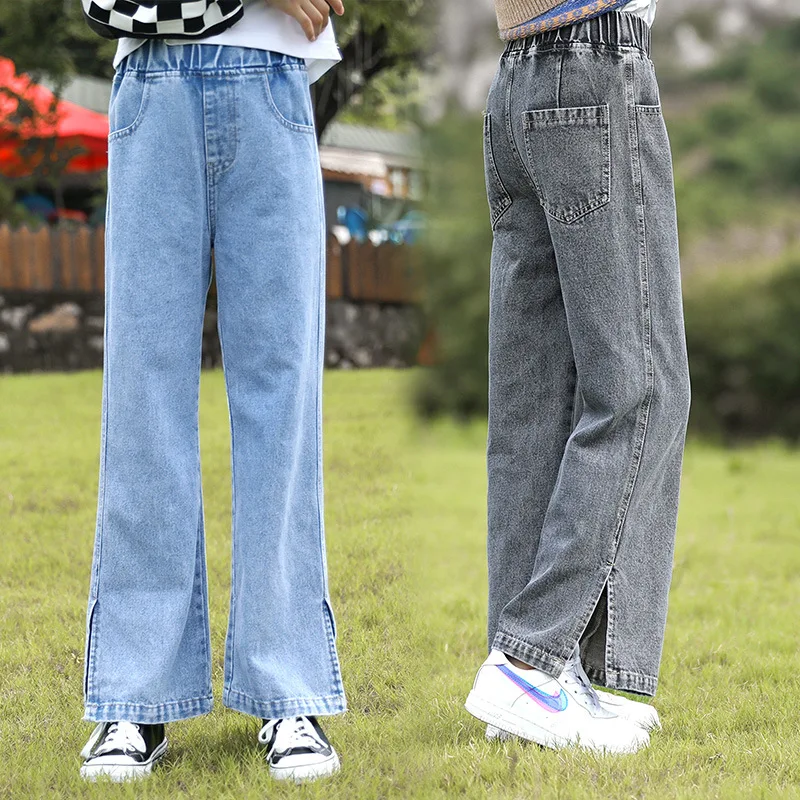 Jeans for Girls Slit Straight Wide Leg Pants Spring Autumn Children Clothes Casual Teenager Kids Loose Long Denim Trousers
Jeans for Girls Slit Straight Wide Leg Pants Spring Autumn Children Clothes Casual Teenager Kids Loose Long Denim Trousers
