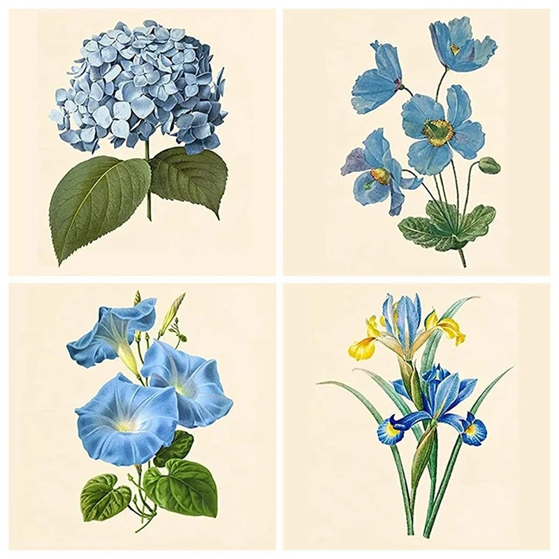 4Pcs DIY Full Round Drill Diamond Painting Cross Stitch Craft Kits Home Mural Art Decoration Blue Flowers
4Pcs DIY Full Round Drill Diamond Painting Cross Stitch Craft Kits Home Mural Art Decoration Blue Flowers