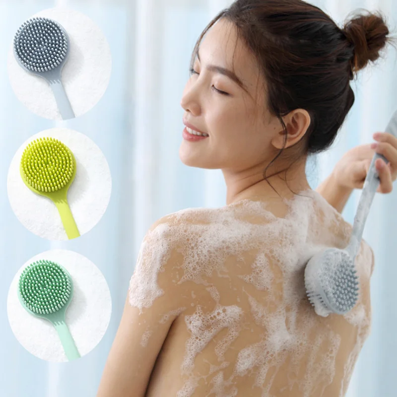 Portable Bath Brush Bathroom Supplies Body Brushes Long Handle Massage Bath Cleaning Brush Anti-slip Double Sided Silicone 
Portable Bath Brush Bathroom Supplies Body Brushes Long Handle Massage Bath Cleaning Brush Anti-slip Double Sided Silicone