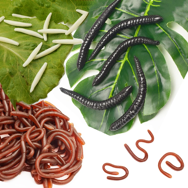 

10/20PCS Lifelike soft glue insect maggot simulation simulation earthworm worm tricky props prank toy scary gift