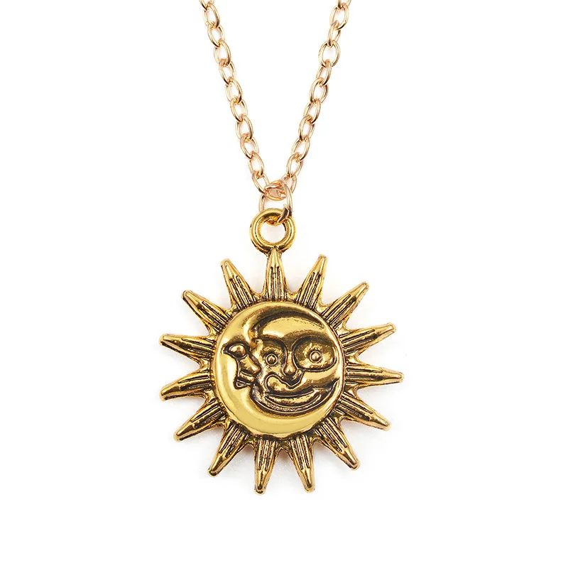 Vintage Trend Gold Sun Necklace Personalized Creativity Sun Moon Jewelry Gift Necklace
Vintage Trend Gold Sun Necklace Personalized Creativity Sun Moon Jewelry Gift Necklace
