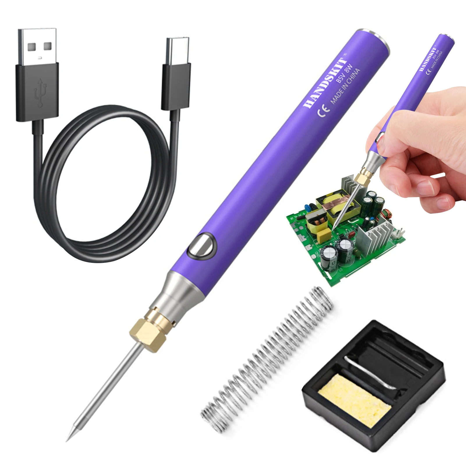 Electric Solder Iron Kit 8W Cordless Soldering Iron Kit Electric 5-in-1 Solder Iron Kit Tool Adjustable Temperature Solder Wires
Electric Solder Iron Kit 8W Cordless Soldering Iron Kit Electric 5-in-1 Solder Iron Kit Tool Adjustable Temperature Solder Wires