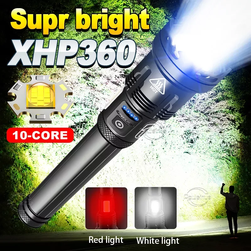 Мощный тактический светодиодный фонарик XHP360, перезаряжаемый фонарь для кемпинга и охоты, 1000 люмен, 7 режимов
Мощный тактический светодиодный фонарик XHP360, перезаряжаемый фонарь для кемпинга и охоты, 1000 люмен, 7 режимов