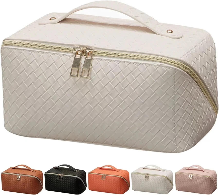New Woven Pattern Makeup Bag with Advanced Sense Simple and Large Capacity Storage Bags Portable Flat Wash Bag Cosmetic Bag
New Woven Pattern Makeup Bag with Advanced Sense Simple and Large Capacity Storage Bags Portable Flat Wash Bag Cosmetic Bag